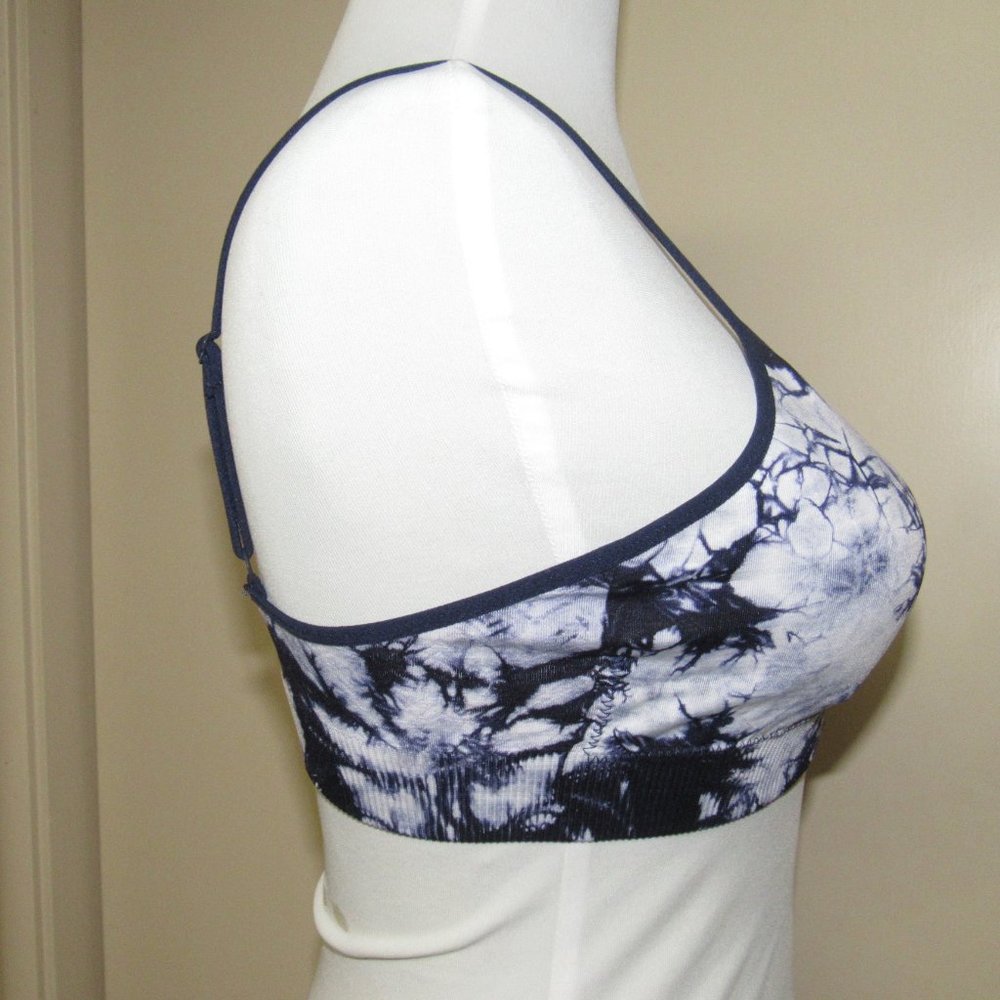3 Mae Women's Seamless Blue Tie Dye Bralettes Med - Picture 4 of 5